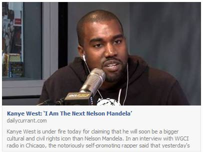 Kanye West responds to 'fake' Nelson Mandela comparisons, The Independent